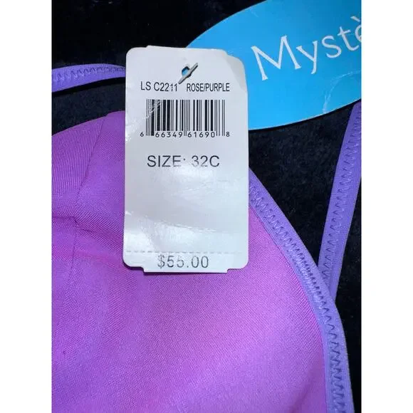 NWT MYSTIQUE LAVENDER BIKINI SMALL BOTTOM 32C TOP